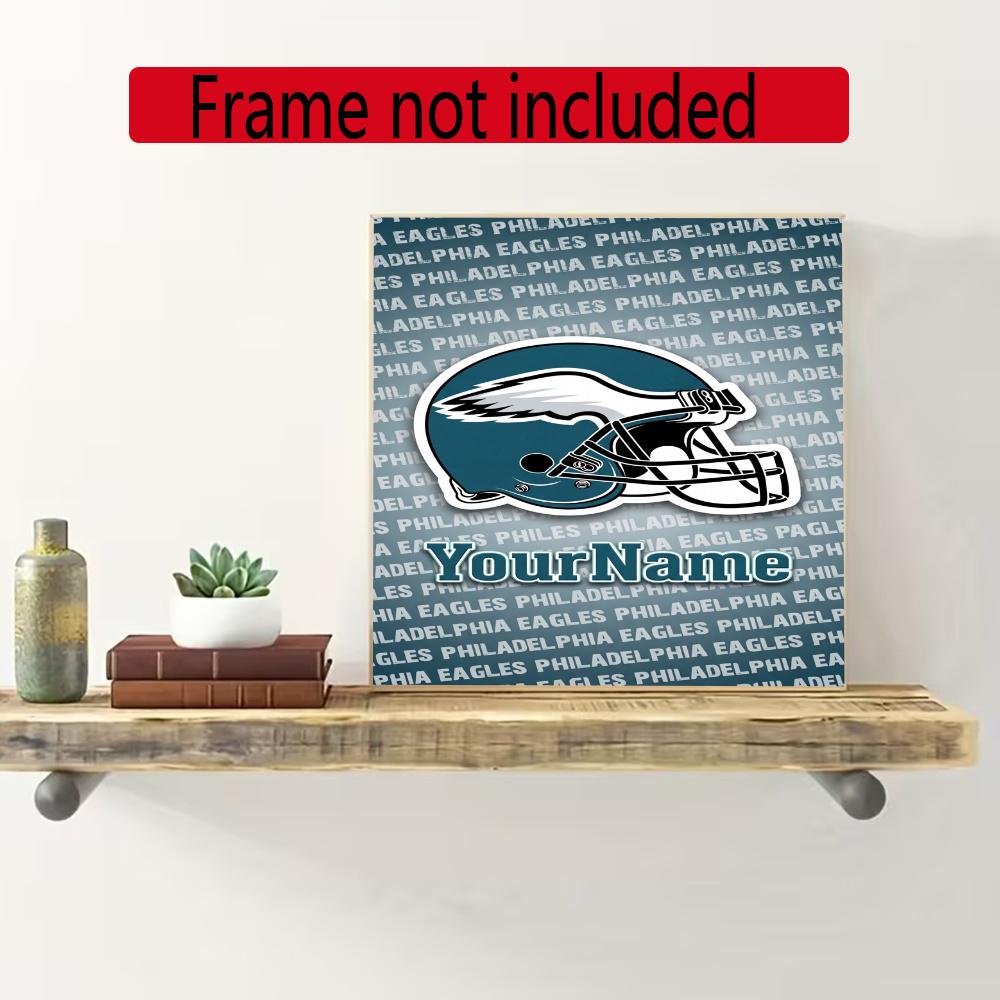 Philadelphia Eagles Customize Your Name Diamond Painting Round Diamond Diy Frameless Holiday Artwork Suitable For Home Office Wall Decoration