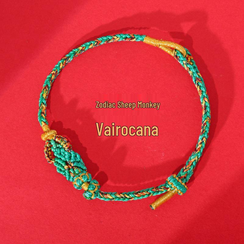 Year of the Horse Zodiac Red String Bracelet with Eight Guardian Deities Amulet