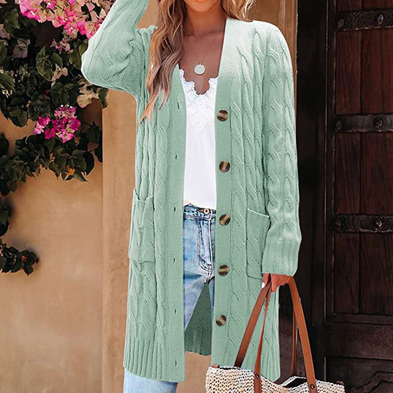 

Женский вязаный кардиган свободного кроя, большого размера, в непринужденном стиле, вязаный кардиган, свитер, пальто M