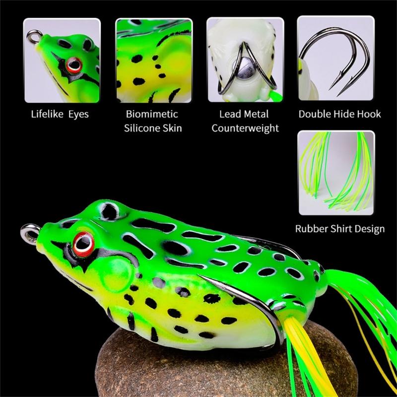 2Pcs Simulated Frogs Fishing Lures with Hook Frogs Lures Soft Tube Baits Reallistic Fishes tail Artificial Lures Enduring