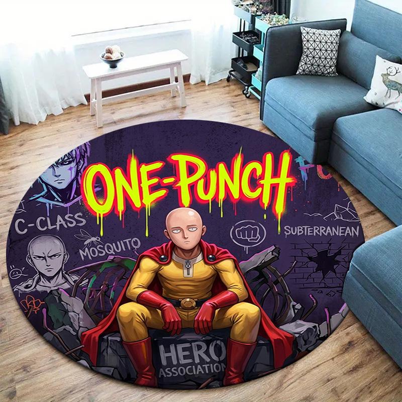 Onepunch Man Round Area Rug Carpet Rug For Living Room Bedroom Sofa Playroom Decor Nonslip Floor Mat