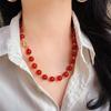 7A Style Retro Natural High Quality Pigeon Blood Red Carnelian Agate Design Sense Clavicle Chain Necklace Fidelity