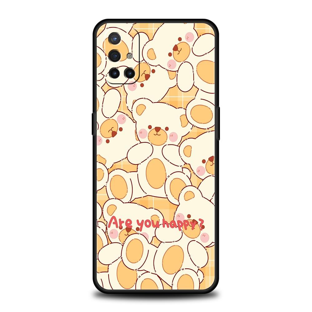 Phone Case For OnePlus 12 11 10 9 Pro 9T 12R 10R 9R 9RT 10T 8T 8 7 6T 7T Nord 2T CE 2 5G N200 N10 N100 Soft Cover Cute BEAR