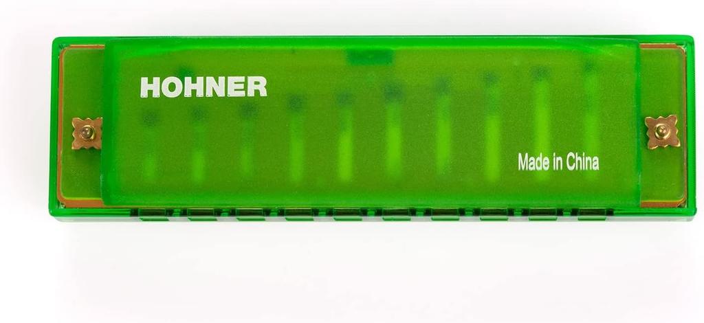 HOHNER Translucent Harp Green 10 holesC Tone