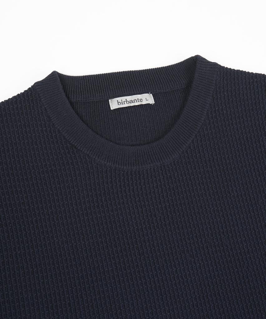 BIRBANTE Summer Washable Essential Round Knit - Dark Navy