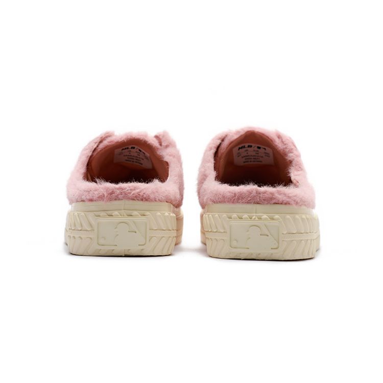 MLB Playball Mule Sea Horse Hair Shock Absorbing Lightweight Low Top Skate Shoes Unisex Skate Shoes Pink White 3AMUUD316-43PKS