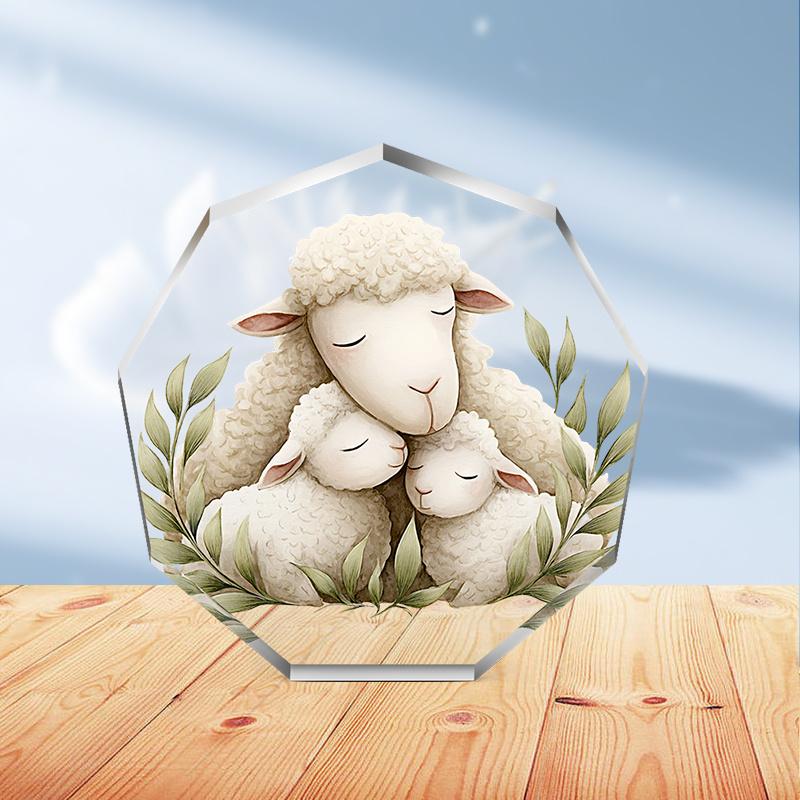 White Lambs Design, Unique Creative Office & Home Desktop Decor, Christmas Gifts, Festive Tabletop Display, Nurseries, Home Desk Living Room Acrylic