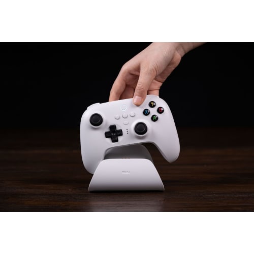 8BitDo Ultimate 2.4G juhtmeta kontroller, Hall Effecti juhtkangi värskendus, mängukontroller koos laadimisdokiga arvutile, Android, Steam Deck ja Apple (Valge)