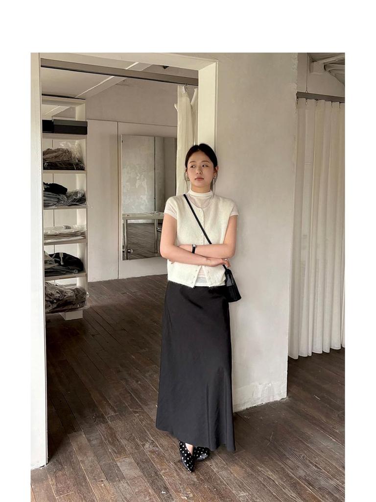 TG Soft Korean Lyocell A-line Slimming Skirt, Spring 2026 Drape Long Style