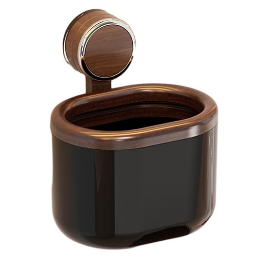 Bucket Wall Mounted Suction Cup Design Large Capacity Wastebasket with Wood Grain чёрный