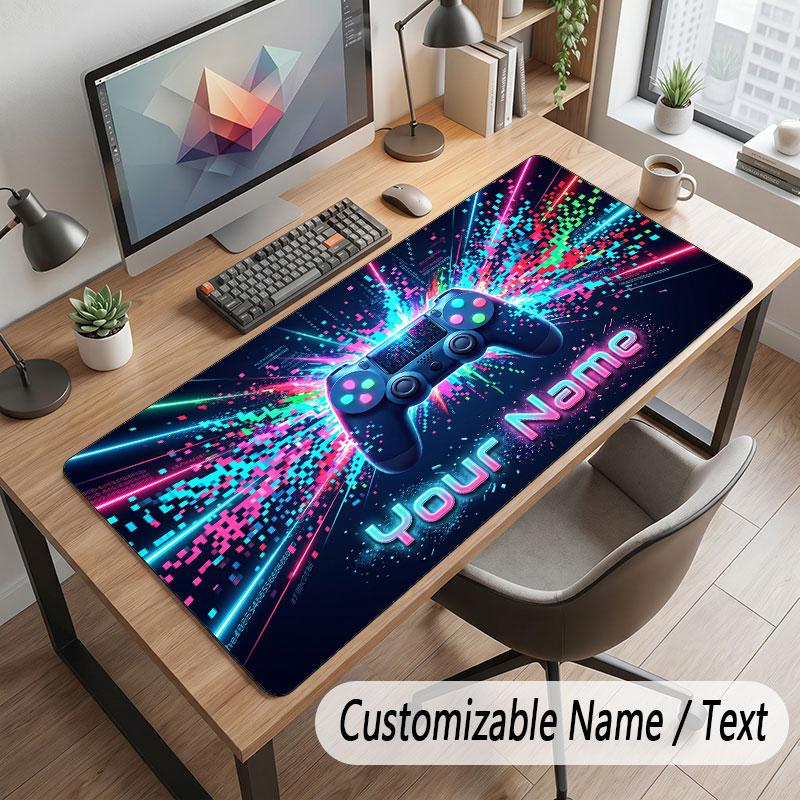 Spielcontroller-Thema Benutzerdefiniertes Mauspads Personalisierter Druck Name Text Schreibtischunterlage Für Home Office Tischdekoration