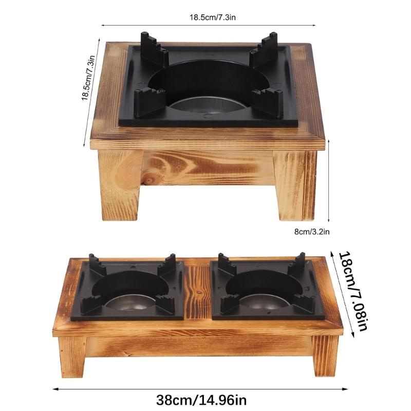 Small Windproof Liquor Burners Easy Cleaning Wood Metal Texture for Outdoor Activity with Stable Flame and Easy Cleaning
