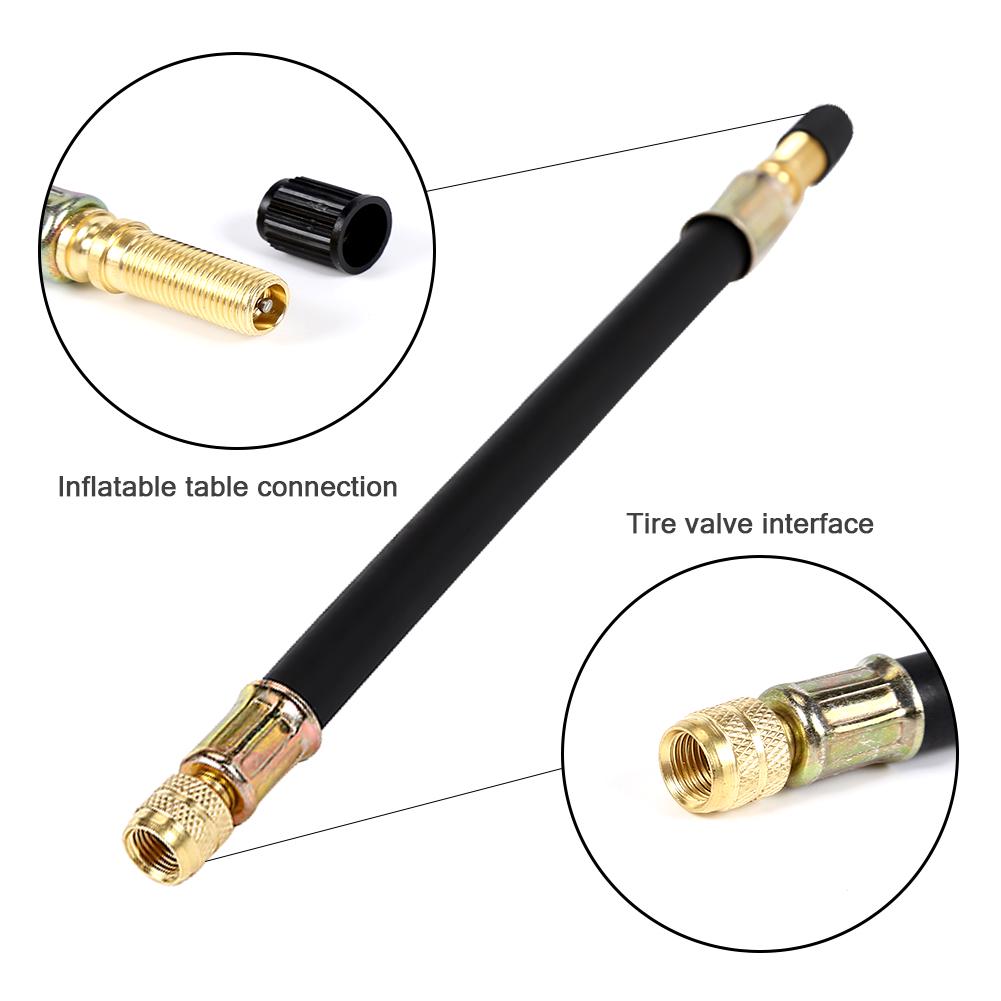 Universele 210 mm Flexibele Rubberen Band Ventielverlengadapter met Zwarte Dop