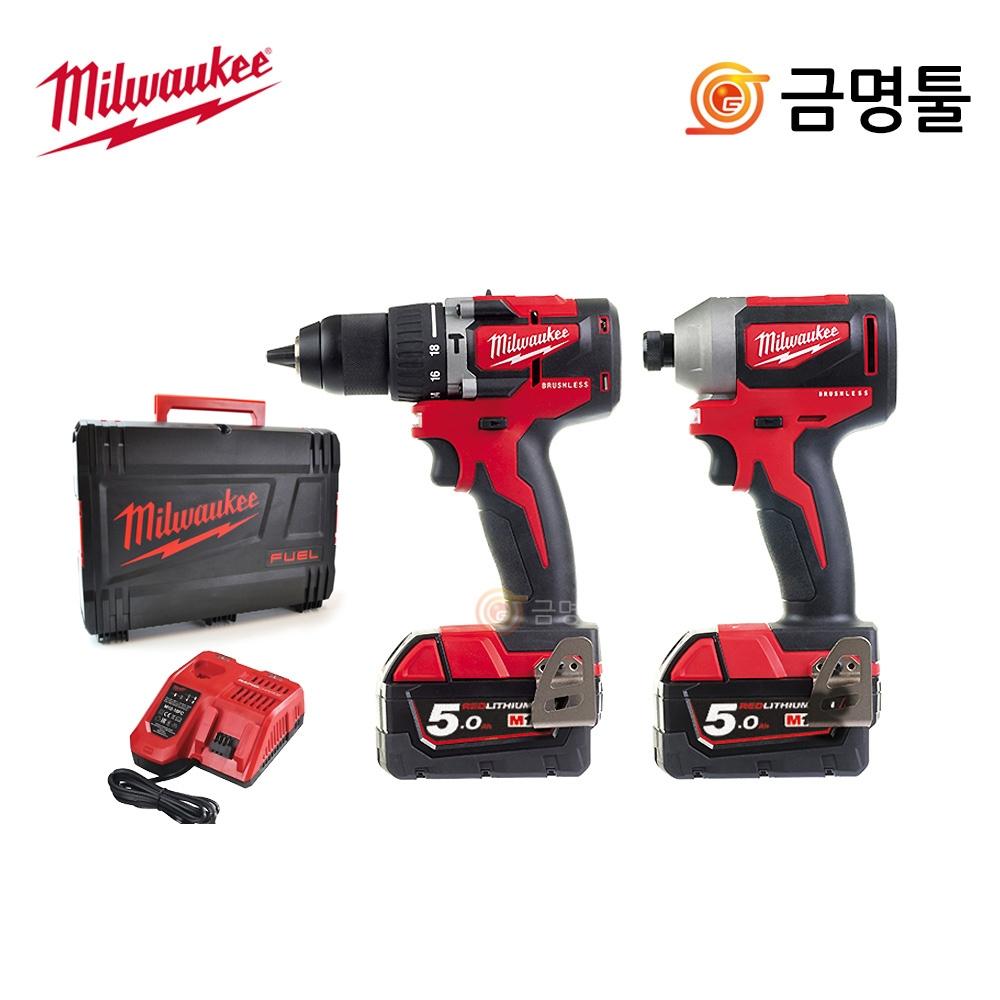 

Milwaukee M18 CBLPP2C 502X Зарядный комплект 18 В 5,0 Ач, 2 шт., двигатель BL M18 CBLPD M18 CBLID Combo
