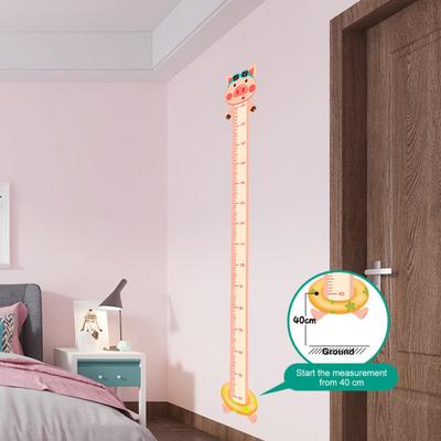 Adesivo Murale Misuratore di Crescita per Bambini Camera da Letto Sala Giochi Asilo Animale Cartone Animato Bambini Bambine Metro per Misurare l'Altezza Decalcomania