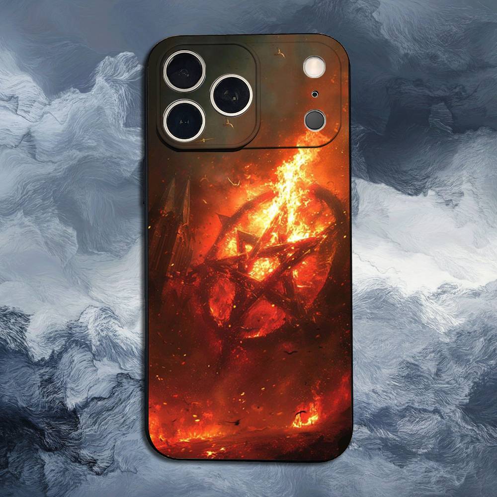 Dark Art D-Devil S-Satan Case For iPhone 15,17,16,12,14,13,11,Plus,Pro Max,XS,X,Mini,8,7,XR,SE,Soft Silicone Black
