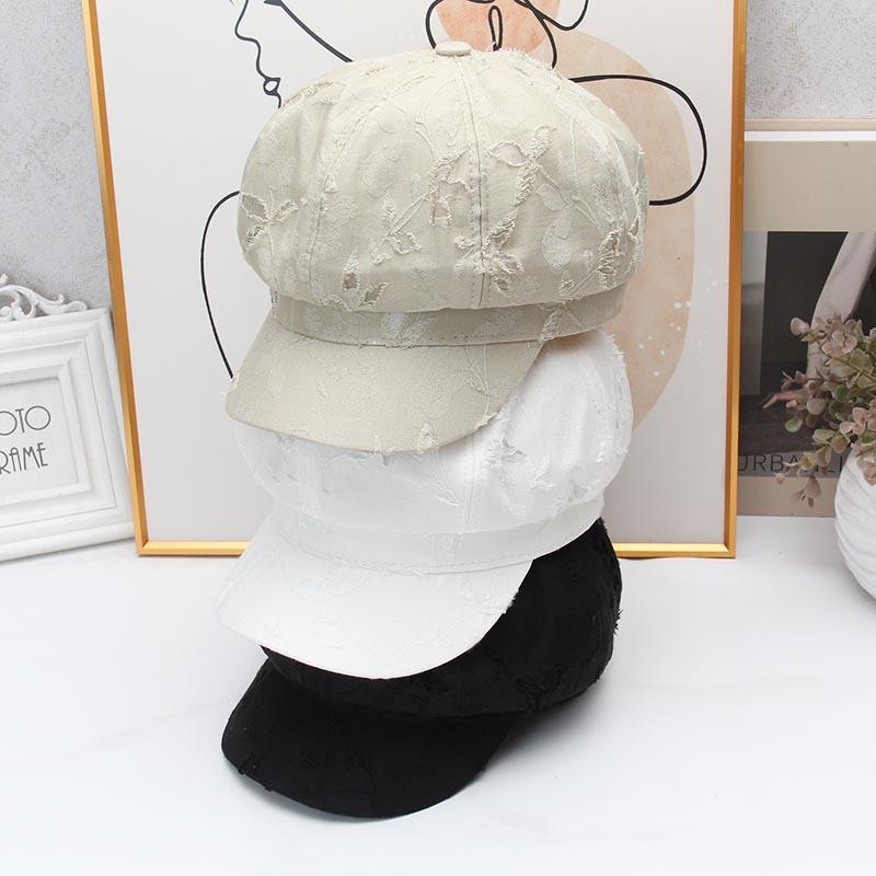Retro hole old octagonal hat children early autumn beret versatile temperament elegant face little painter hat