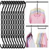 HOUSE DAY Black Magic Space Saving Hangers 10 Pack, Premium Smart Hanger Hooks, Sturdy Cascading Hangers with 5 Holes for Heavy Clothes