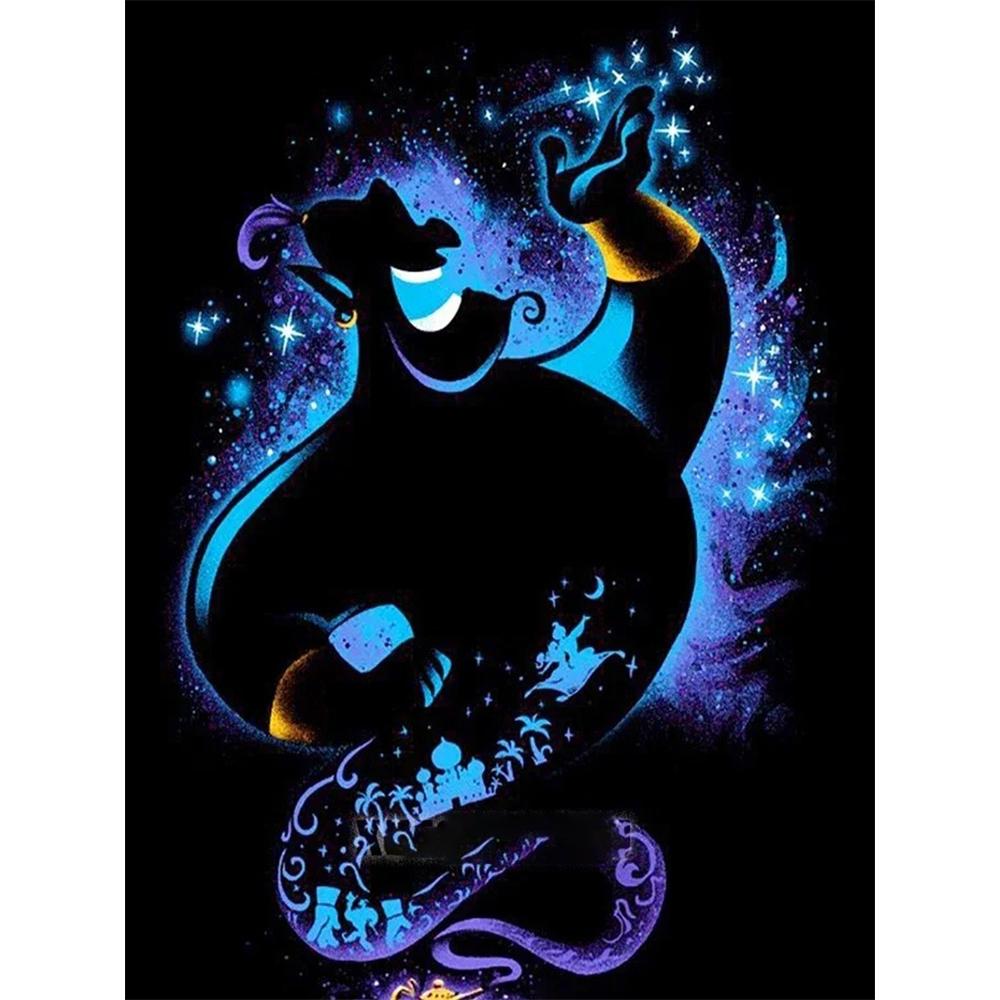 

Disney Diamond Painting Aladdin Silhouette Art Illustration Mosaic Embroidery Diamond Painting Cross stitch Home Decoration 5D DIY Round 20x30cm