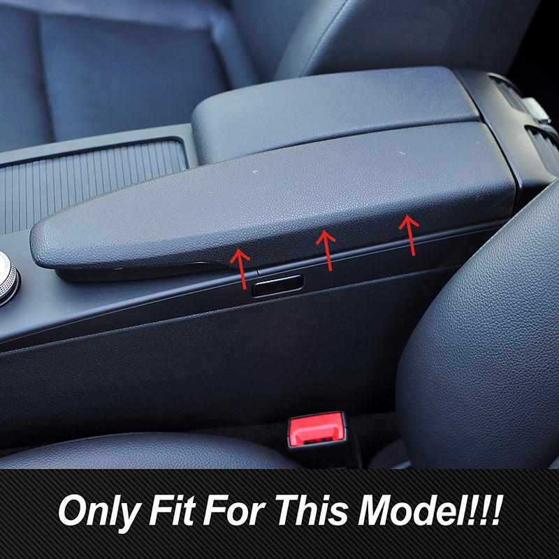 For Mercedes Benz C Class W204 2007-2014 Car Accessories Console Stowing Tidying Armrest Box Cover Carbon Fiber Pattern Stickers