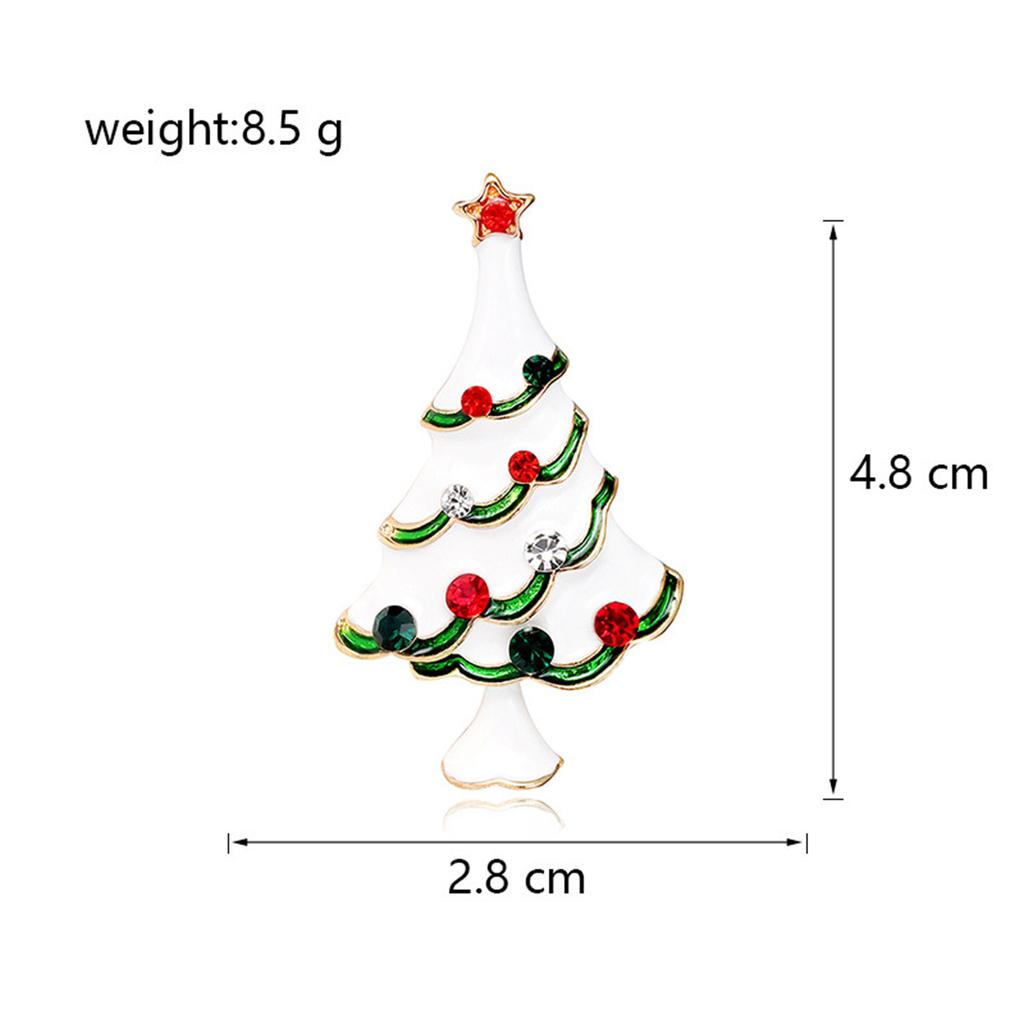 Rinhoo Green Enamel Christmas Tree Brooches For Women Vintage Colorful Rhinestone Xmas Tree Pins Fashion New Year Party Jewelry
