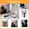 Bloody Hands Halloween Shower Curtain With Hooks For Spooky Decoration
