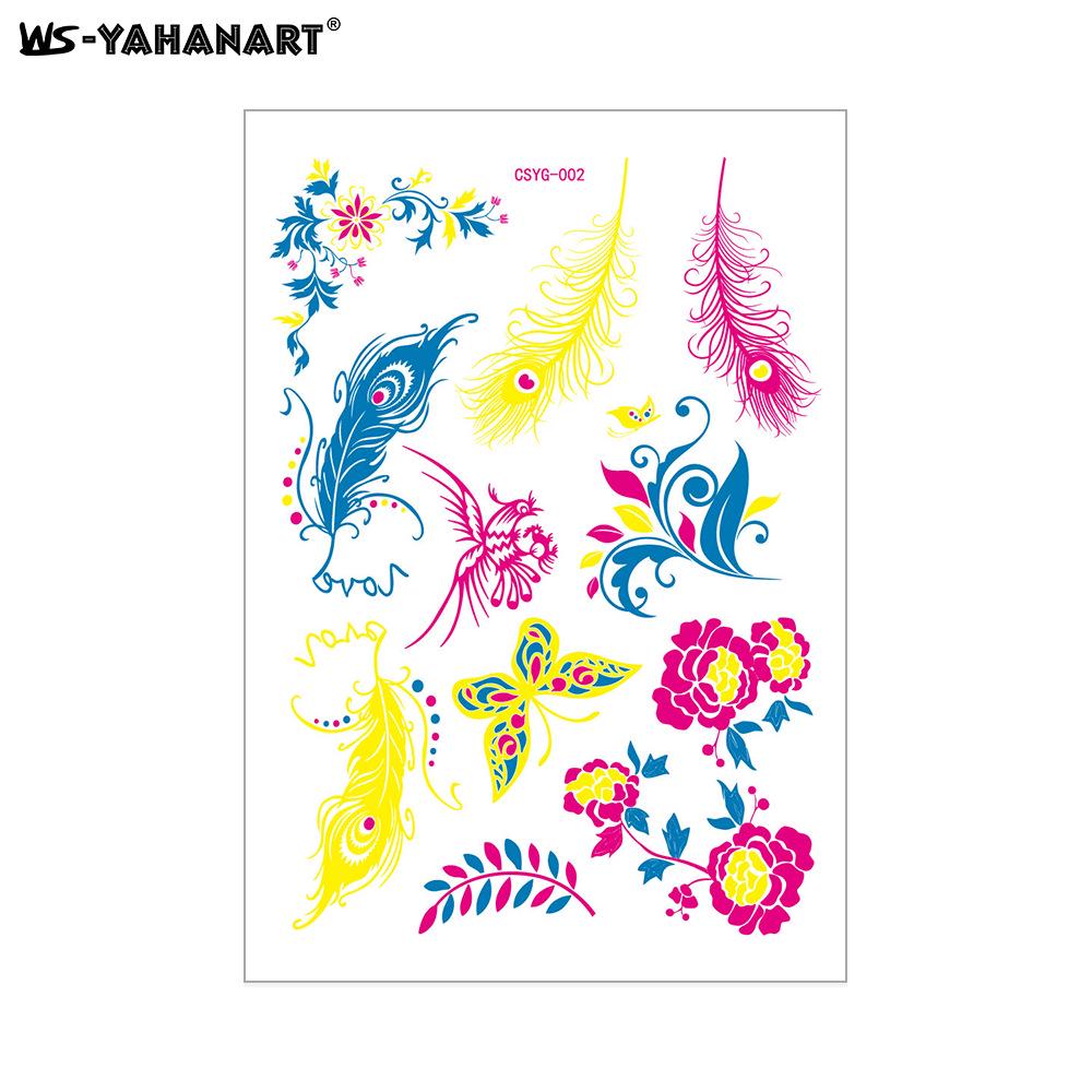 Creative Fluorescent Waterproof Full Arm and Face Tattoo Sticker