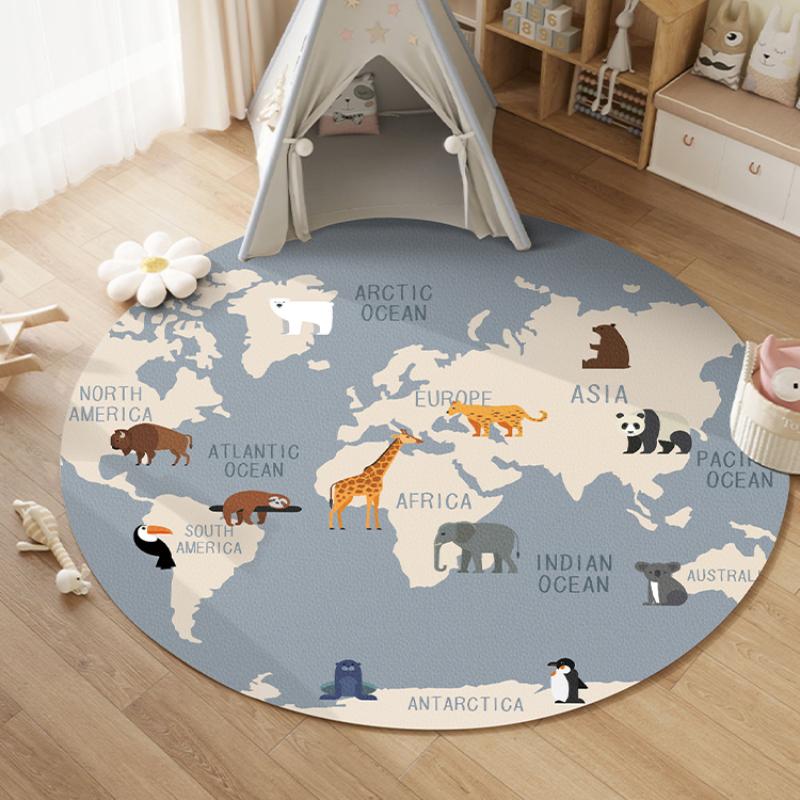 Runder Tiermodularer Teppich Kinderzimmer Lesen Neue Teppiche Schlafzimmer Nachttisch Sofa Couchtisch Wasserdicht Rutschfester Teppich