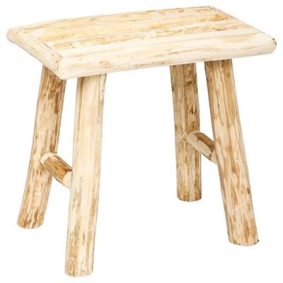 POPLAR WOOD STOOL Woody NATURAL Boho Style