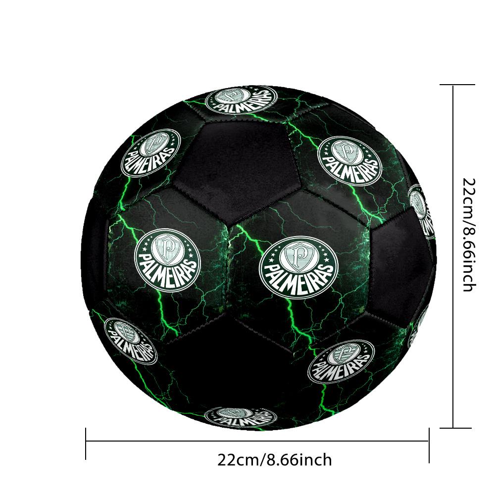 Palmeiras Indoor Soccer Ball Colorful All Ages Size 5 Machine Stitched PVC Competition Ready Durable High-Bounce