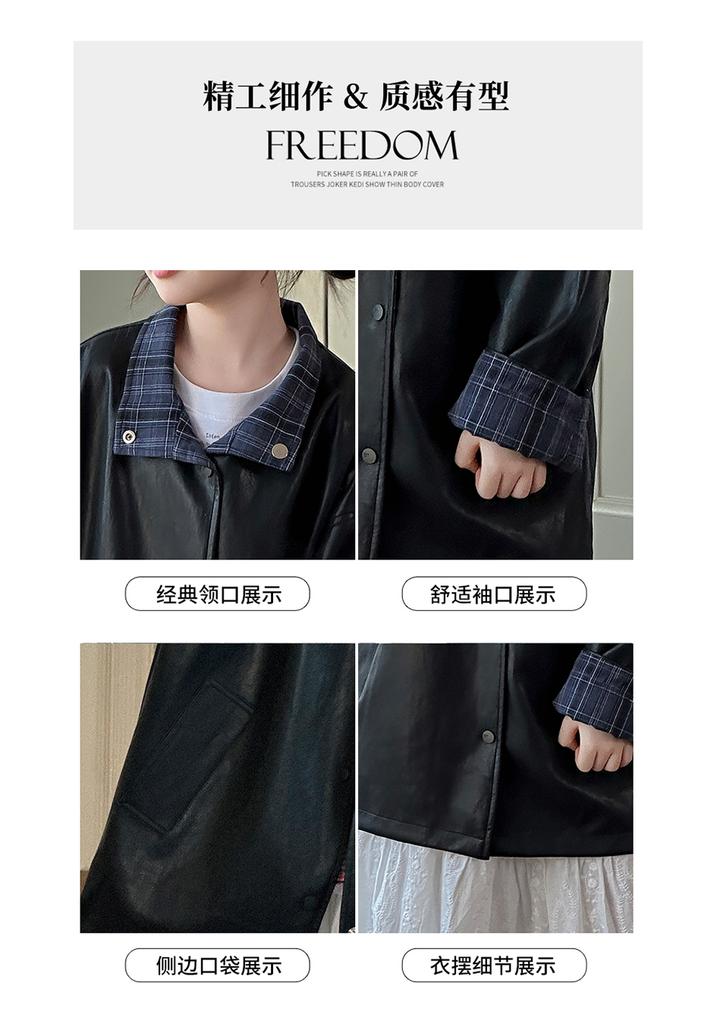 Giacca in Pelle da Ragazza 2026 Primavera e Autunno Nuovo Stile Bambini Stile Western Coreano Giacca in Pelle per Ragazze Abbigliamento Autunnale Strato Esterno Double-Sided