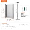 BBQ Access Door, 407x559 Mm Single Outdoor Kitchen Door, Stainless Steel Flush Mount Door, Wall Vertical Door with Handle, for BBQ Island, Grilling