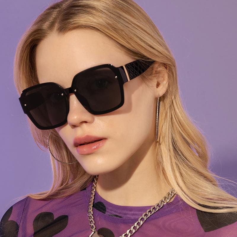 4pcs Square Personalized Sun Glasses Women Retro Mesh Leg Gradient UV400 Outdoor Fashion Sunglasses