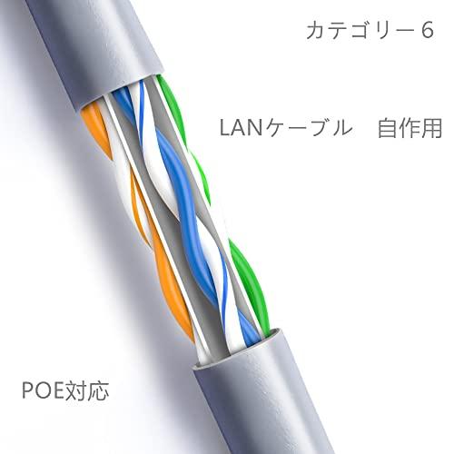 100m Cat6 LAN Cable, DIY, for Businesses and Construction, Single-Wire UTP with Dedicated Pins, PoE Compatible, Gray