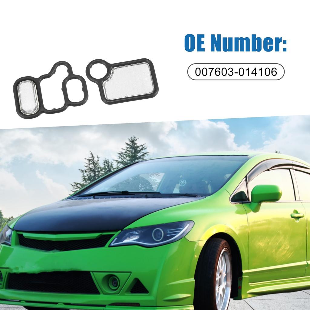 A ABSOPRO Solenoid Gasket Set 15815RAAA02 15845RAAA01 VTEC Solenoid Gasket Spool Valve Filter Screen Fits Hon da Civic 2002-2011