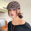 Korean Leopard Print Suede Forward Hat Women's American Retro Large Head Beret Autumn and Winter Face Small Duck Tongue Hat