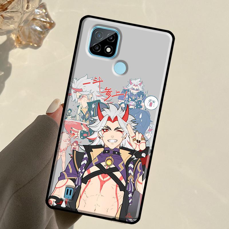 Genshin Impact Arataki Itto For Realme C67 C75 C61 C55 C53 C51 C21Y C25S GT 6 6T 5 GT7 Pro 10 11 12 13 14 Pro Plus Case