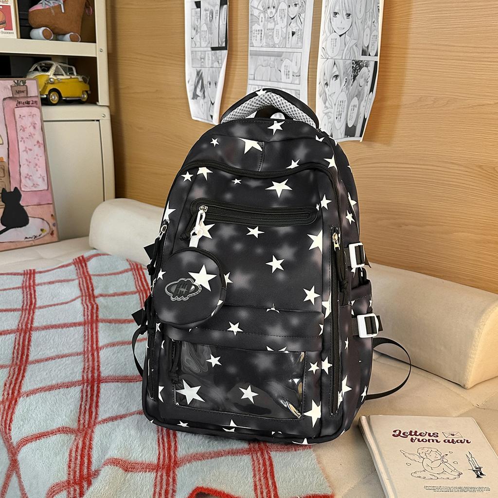 Schoolbag Cute Little Fresh Stars Large Capacity Junior High School Student Schoolbag Grade 1-1 Backpack Computer Bag Female