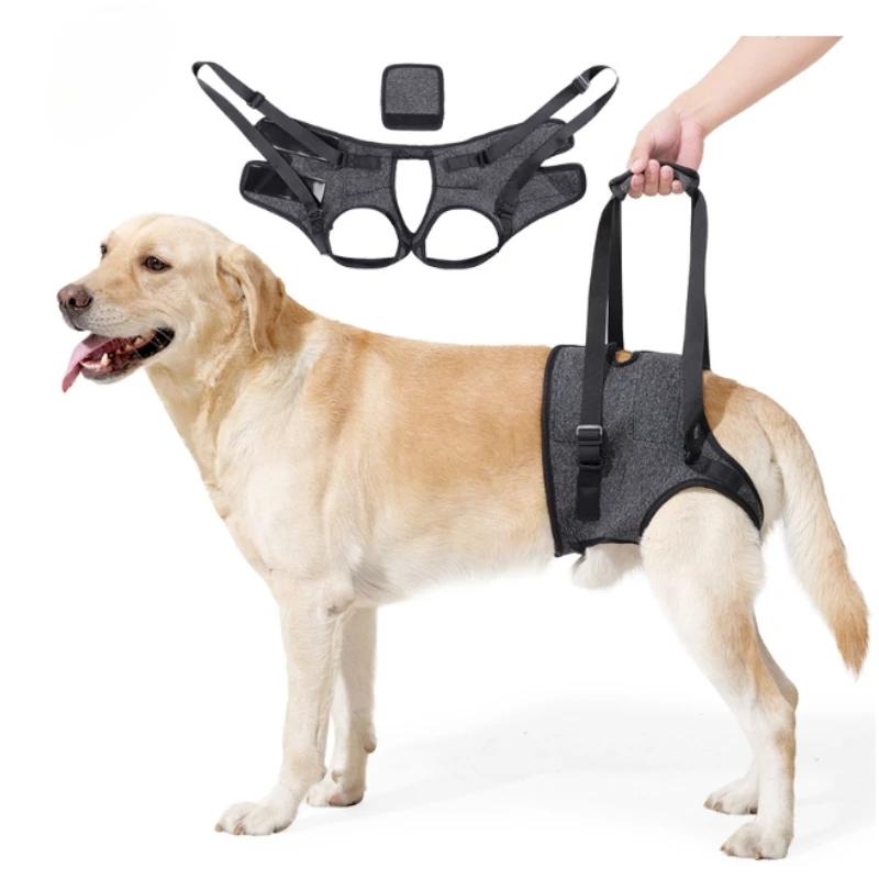 Tragbare Hunde Trainings Verhaltenshilfen Outdoor Rückenstil Trainingshilfen Grau Hunde Verletzung Traktion Geschirr Assistent Verstellbare Gurte Hundebedarf