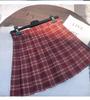 JK Plaid Pleated A-Line Skirt - High Waist, Slim Fit, Anti-Exposure, Spring & Autumn Korean Style