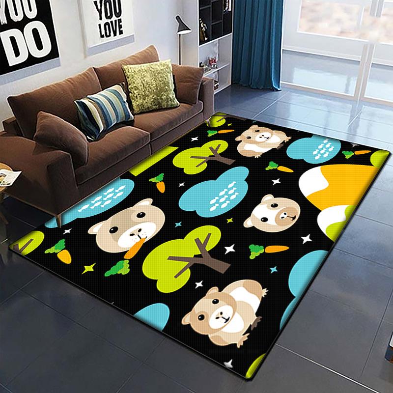 Desen animat anime frumos pictură covor pentru camera de zi Covor zonă mare Covor negru moale Covorașe de decorare a casei Covoare Boho Picnic