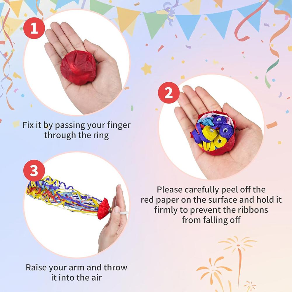 15pcs Birthday Streamers Hand Throwing Streamer for Wedding Christmas Graduation