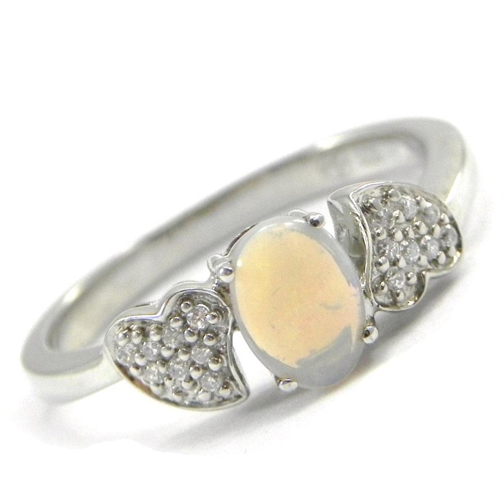 Silver Ring 'Goddess Opal' White Silver (rhodium) - 18x7 Mm