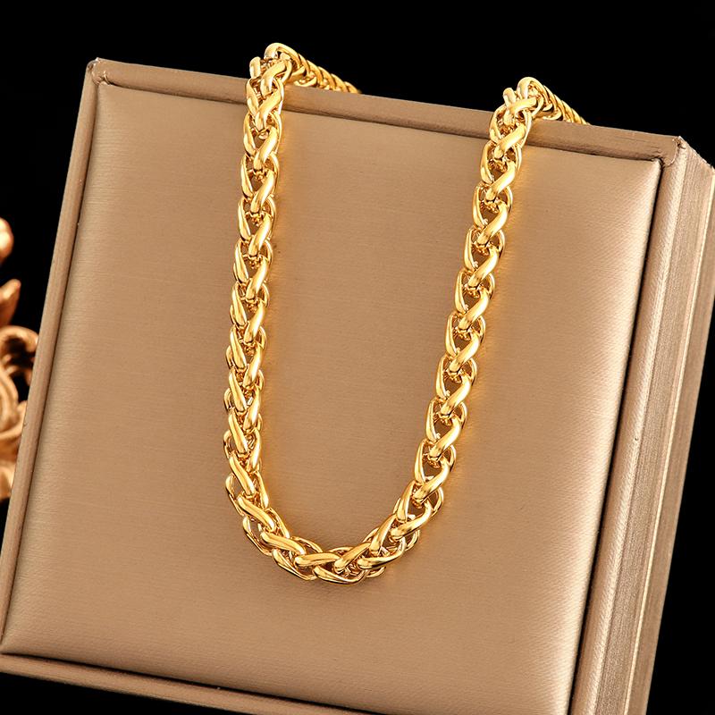 316L Stainless Steel Gold Silver Color Thick Chain Necklace For Women Fashion Cuban Neck Chain Waterproof Jewelry Gift
