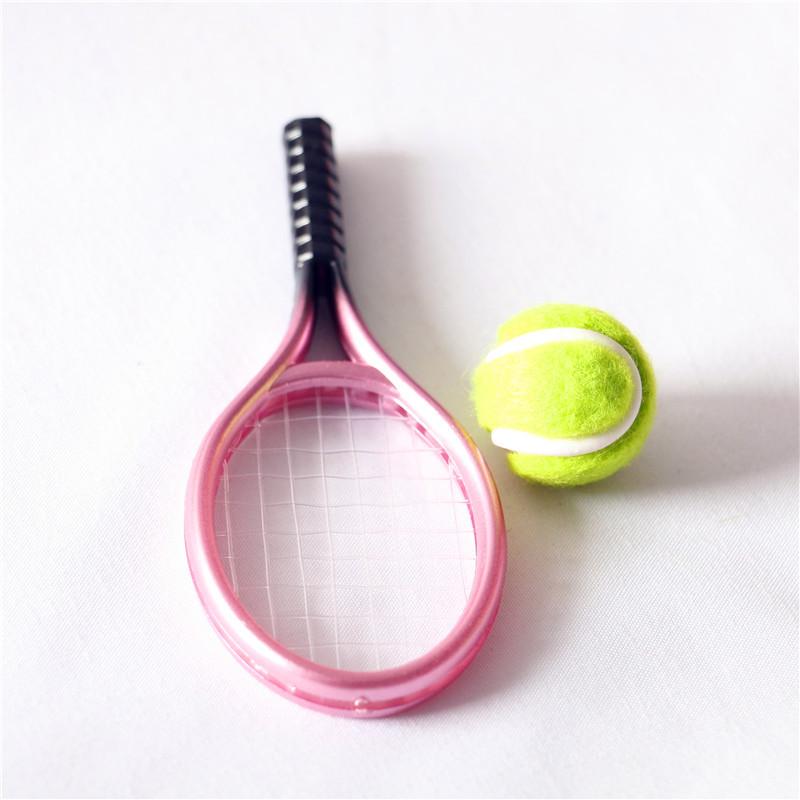 Miniature Dollhouse Tennis Racket & Ball Set - Sports Accessories