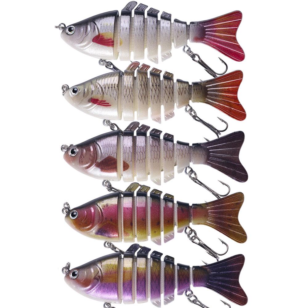 Angeln Wobbler Lebensechte Angeln Köder 6 Segment Swimbait Crankbait Harten Köder Langsam Isca Künstliche Köder Angelgerät