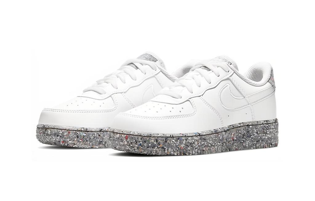 Nike Air Force 1 Pelle Marmo Basse Scarpe da Skateboard per Bambini Bianco Grigio Bambini Età 3 7 Anni DB4597-100