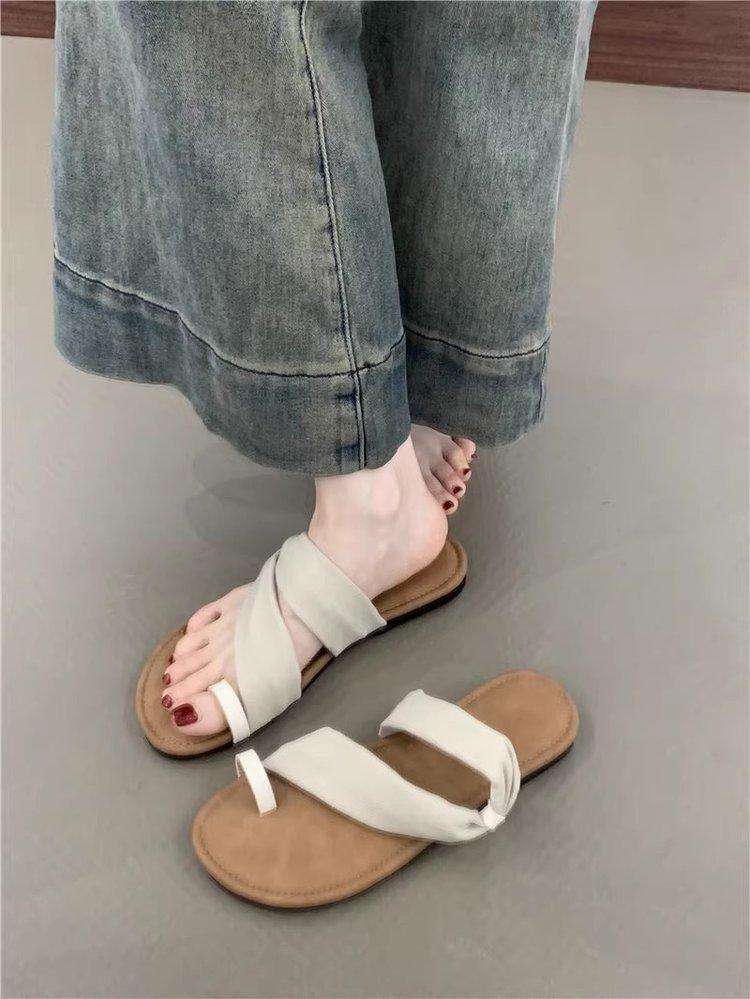 

Овчина~ Французский круглый носок, закрывающий пальцы, крутые тапочки, женские летние, для улицы, с характером, с юбкой, толстая подошва, с двумя сандалиями 40