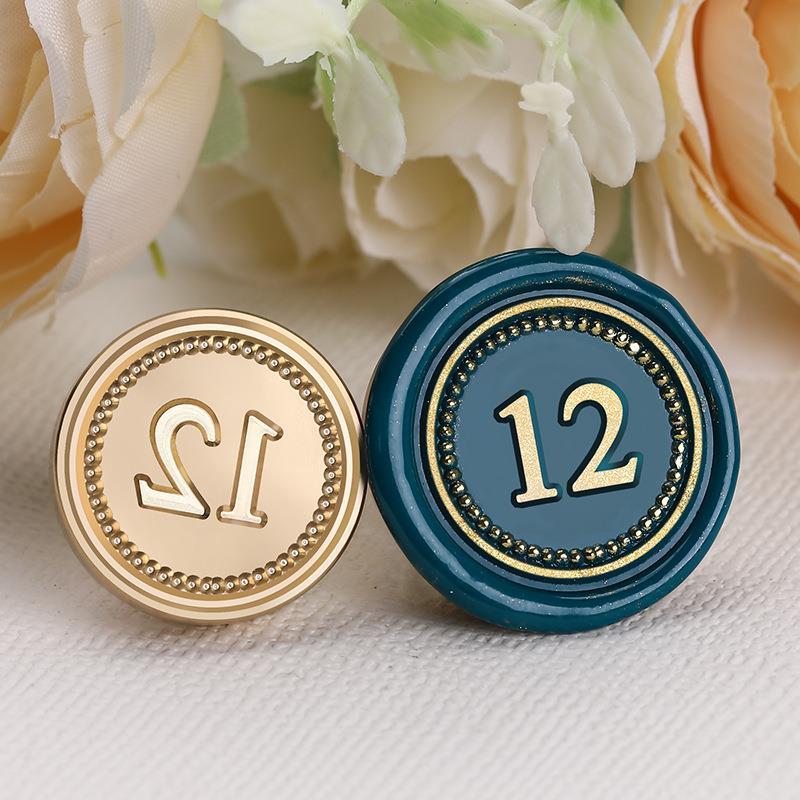 Stamp 2.5*2.5cm Digital 1~20 Series Copper Head Fire Paint Seal Arabic Serial Number Seal Head Solid Brass Carving Stamps
