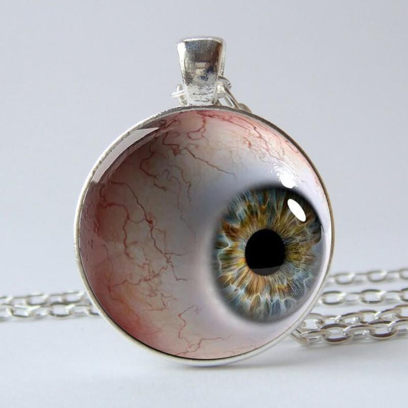 Bloodshot Eye Metal Pendant Keychain And Necklace For Promotion And Celebration Gifts